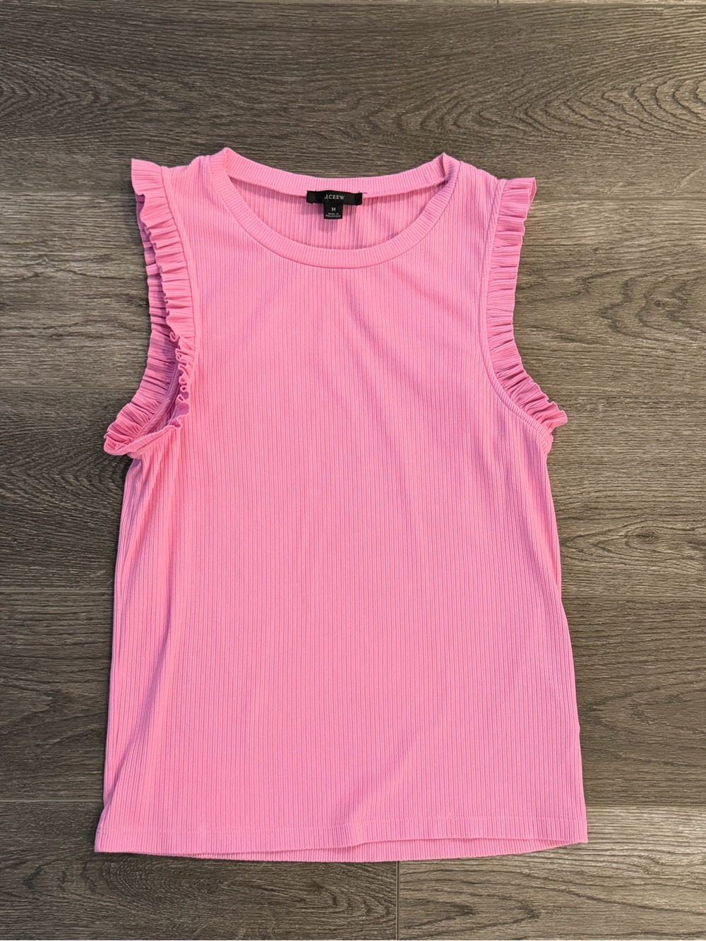 J. Crew • Women’s Pink Ruffle Sleeve Ribbed Tank